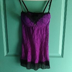 Elegant Purple Lace Chemise